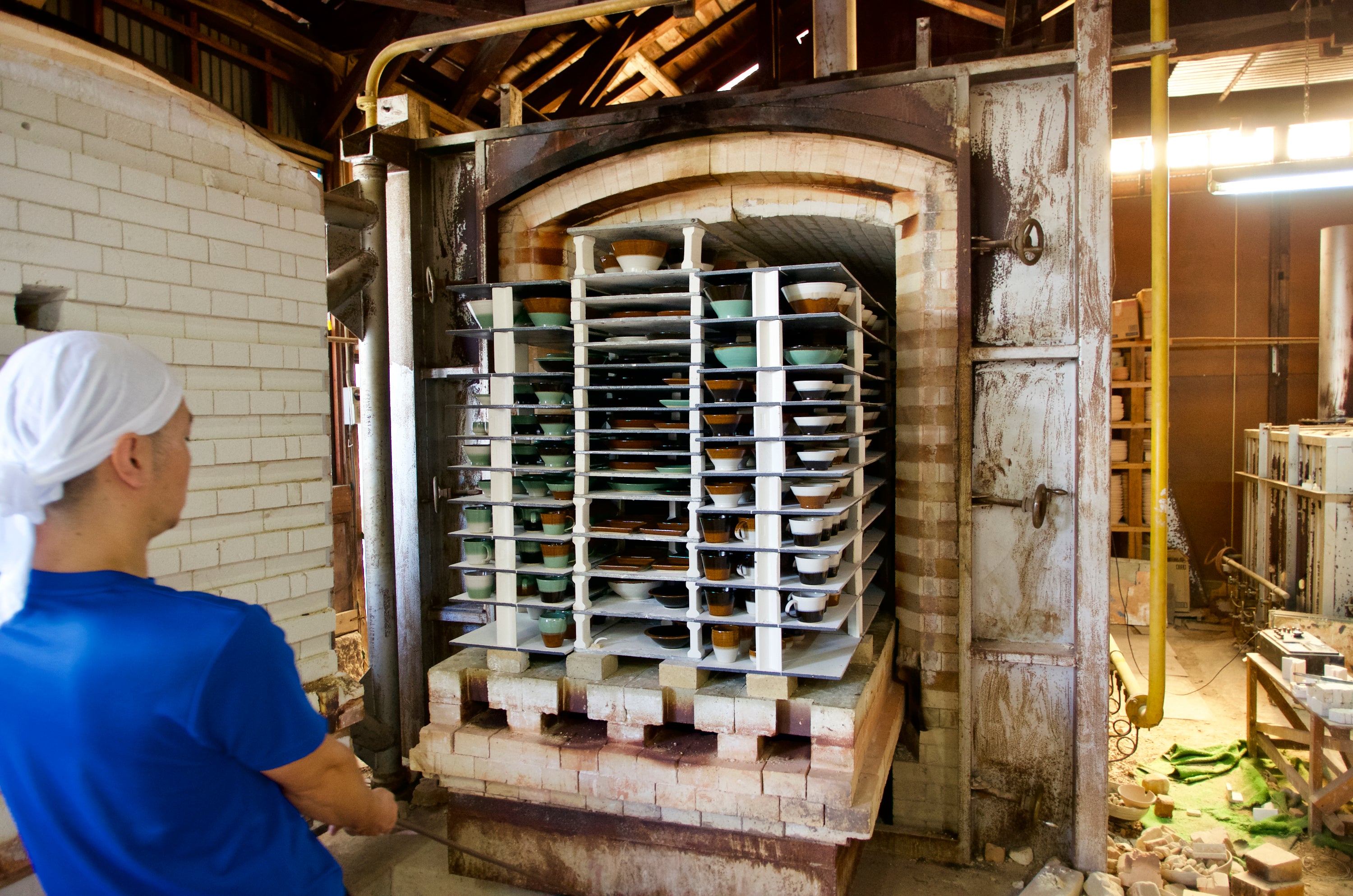 The kiln used for our glaze firing